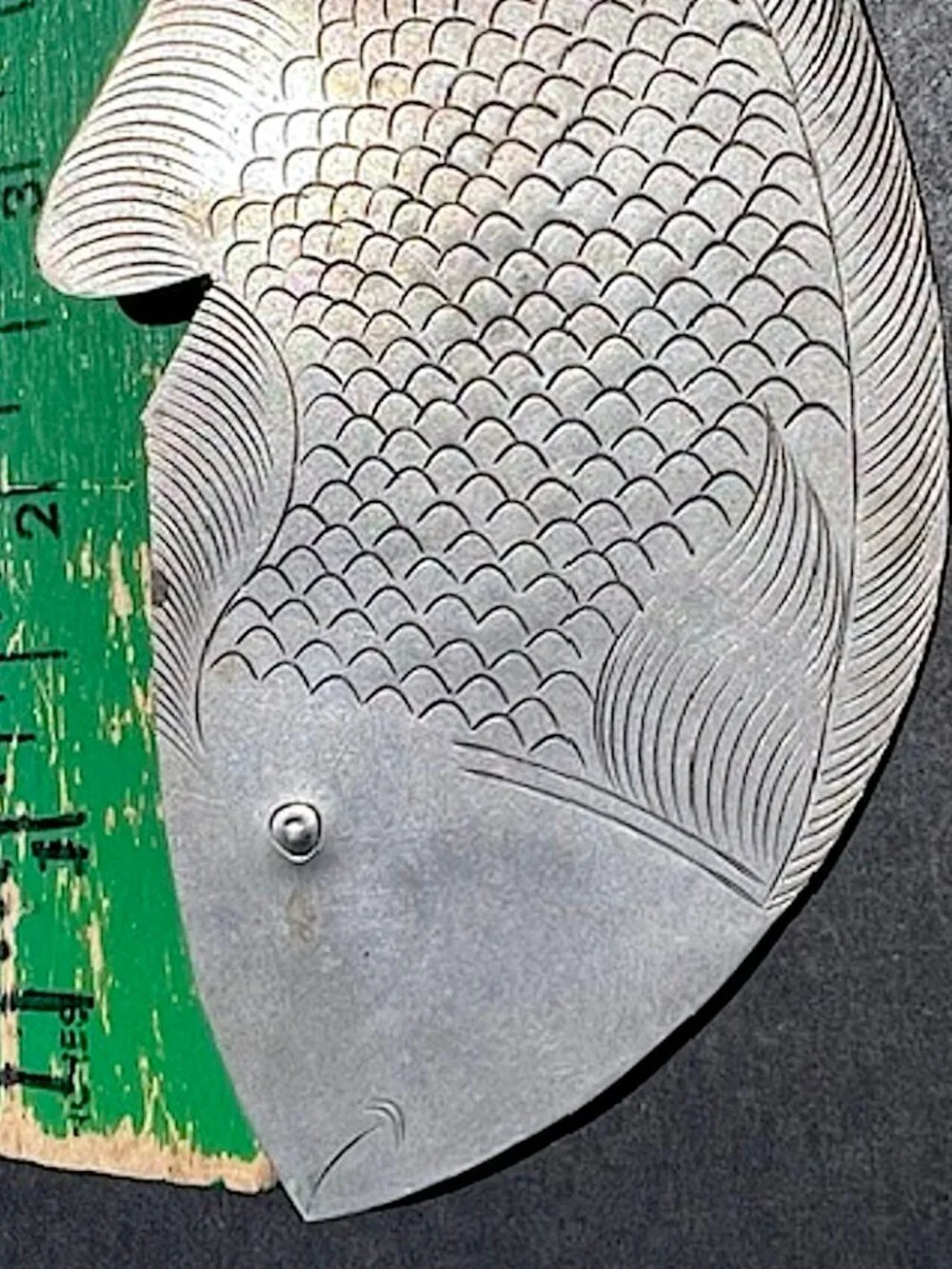 Vintage Large Metal FISH BROOCH Pin